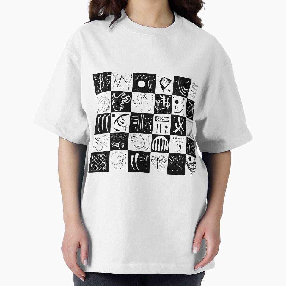 Kandinsky - Black and White Pattern - Abstract Art by ShaMiLaB