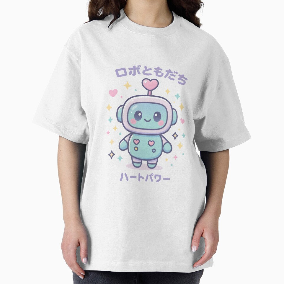 Kawaii Robot Companion • Cute Pastel Chibi Robot With Heart Antenna by Snackwear Apparel