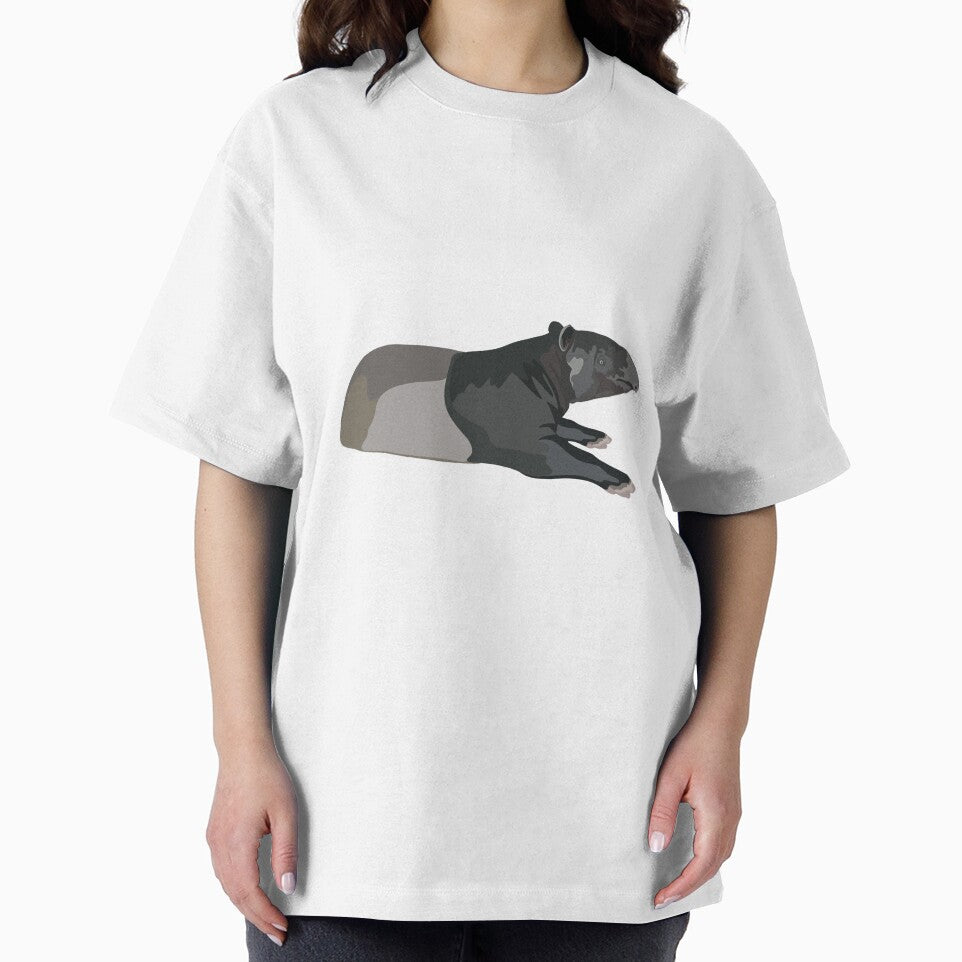 M is for Malayan Tapir ,Malayan Tapir – Distinctive Southeast Asian Forest Mammal Illustration by PrettylittlepastelUk