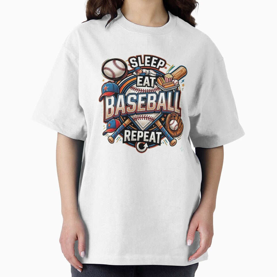 Sleep Eat Baseball Repeat Funny Sports Quote by LabProShop