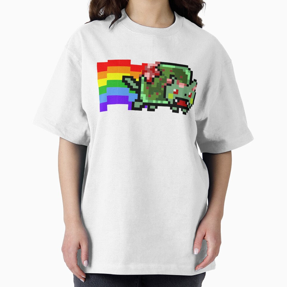 Zombie Nyan Cat Pixel Art Y2K Retro Internet Aesthetic by TrxshWear