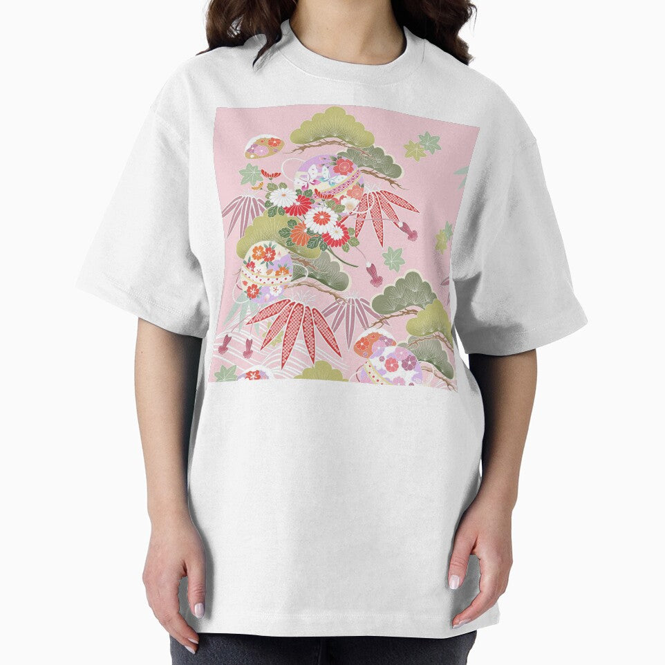 Pink Traditional Japanese Kimono Yukata Pattern by PatternMama