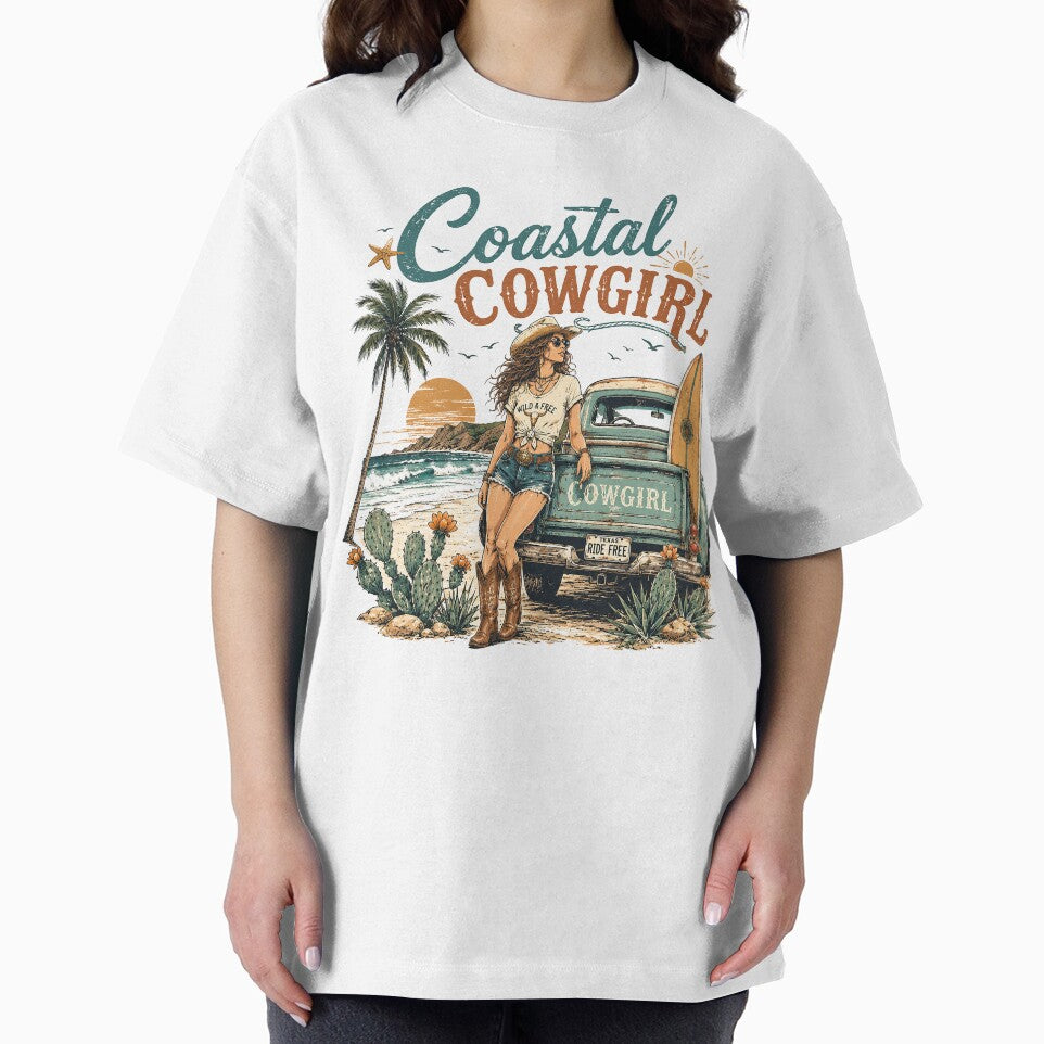 Retro Summer Coastal Cowgirl Sunset by legendaryskins