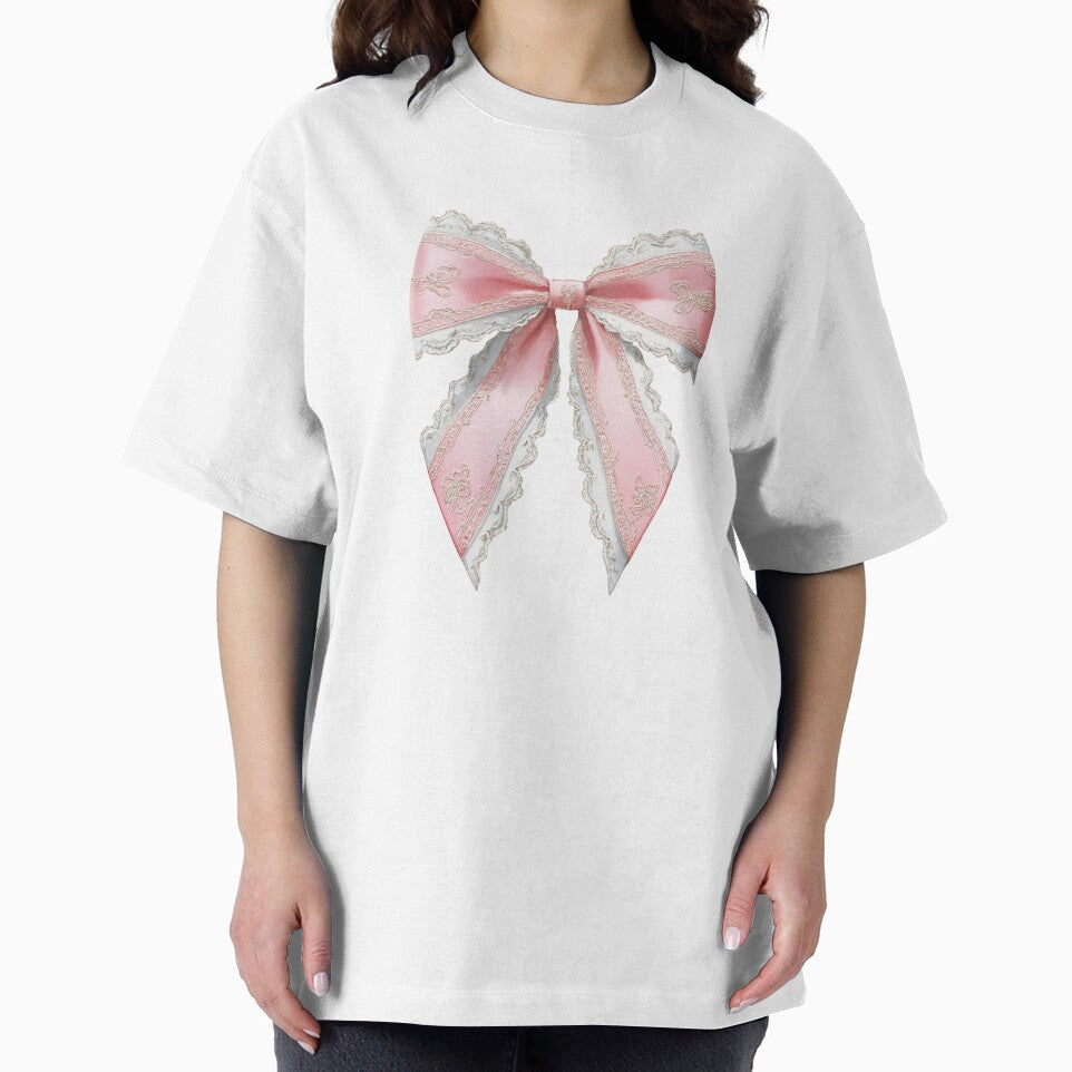 Pink and white lace bow by MendaciousMina