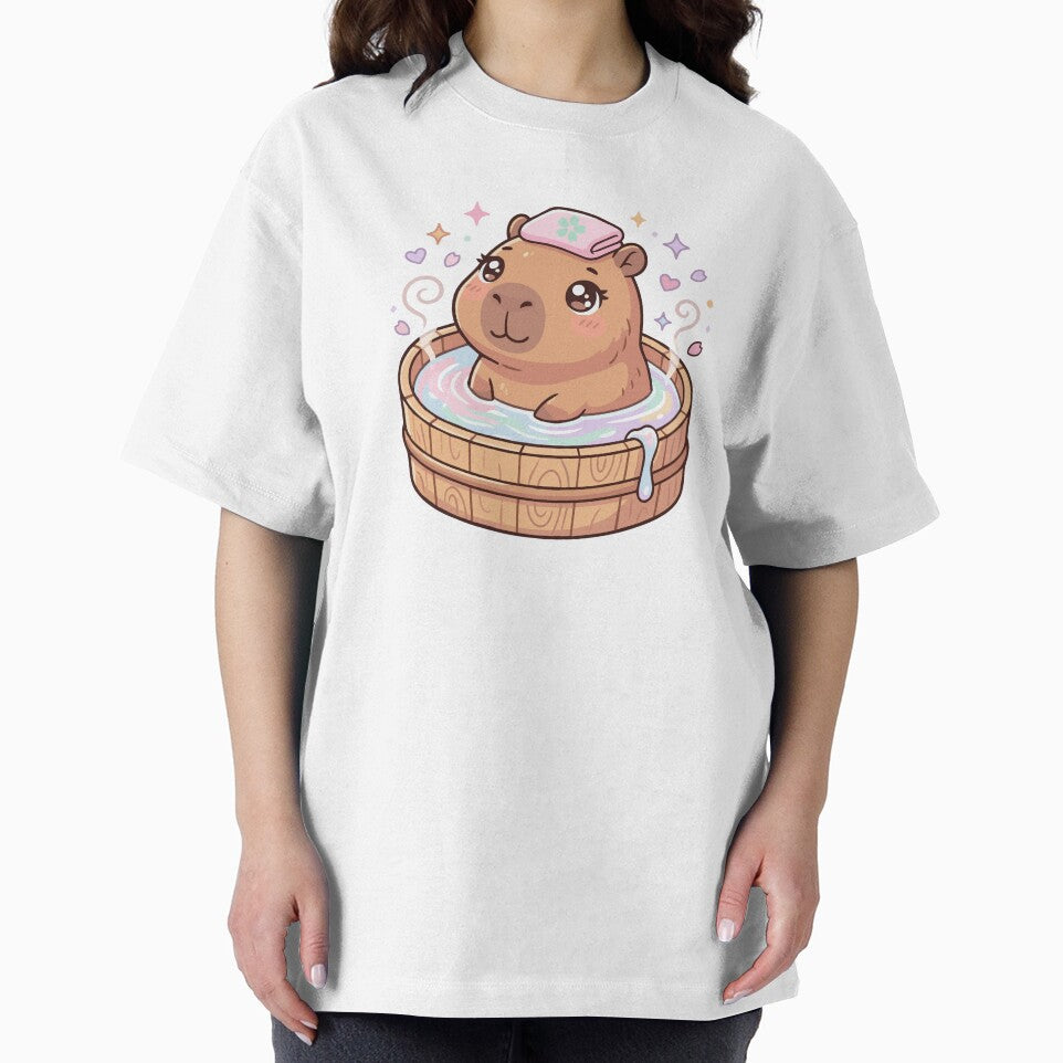 Capybara Hot Spring | Japanese Onsen Aesthetic Art by Dweeb123