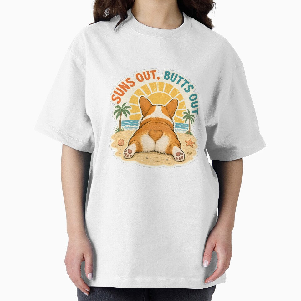 Suns Out Butts Out Cute Corgi Beach by Kaikab007