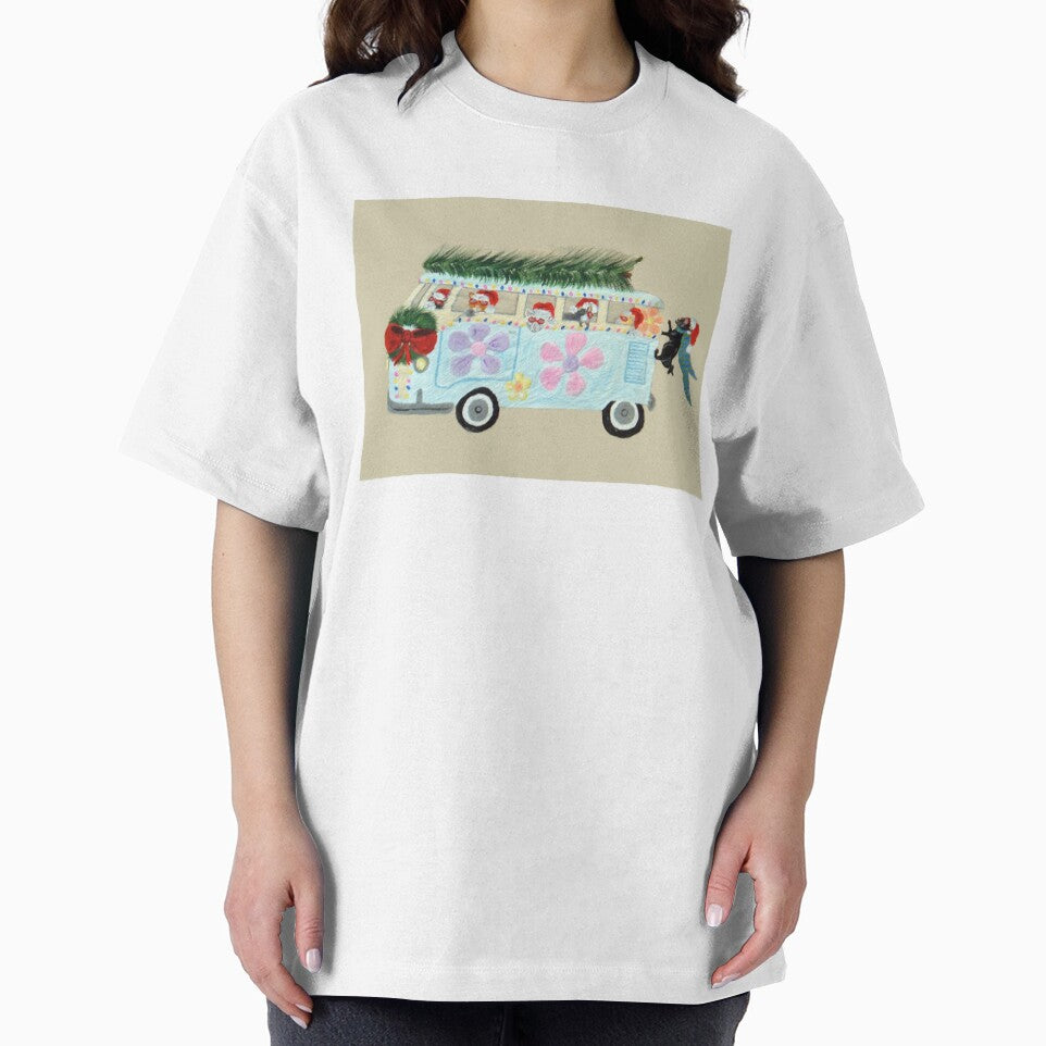 Crazy Cats in their Hippie Christmas Van by Squirreldumplings