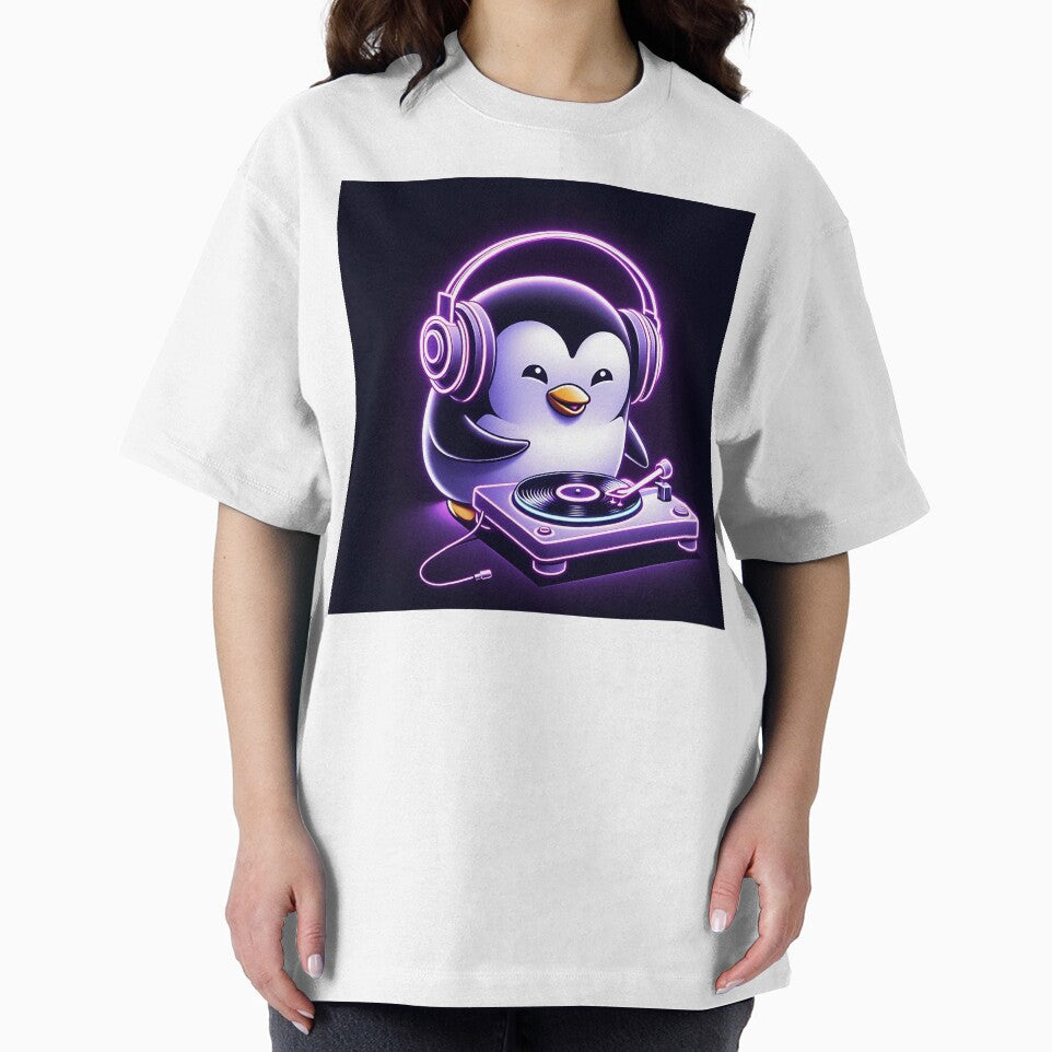 Glowing Neon Penguin DJ by Michaelragheb