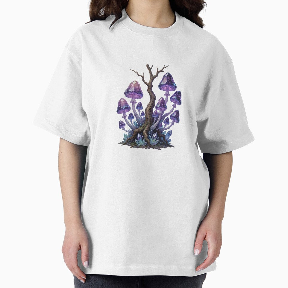 Purple Enchanted Mushrooms – Dark Fairycore Forest Sticker by AillustriaAK
