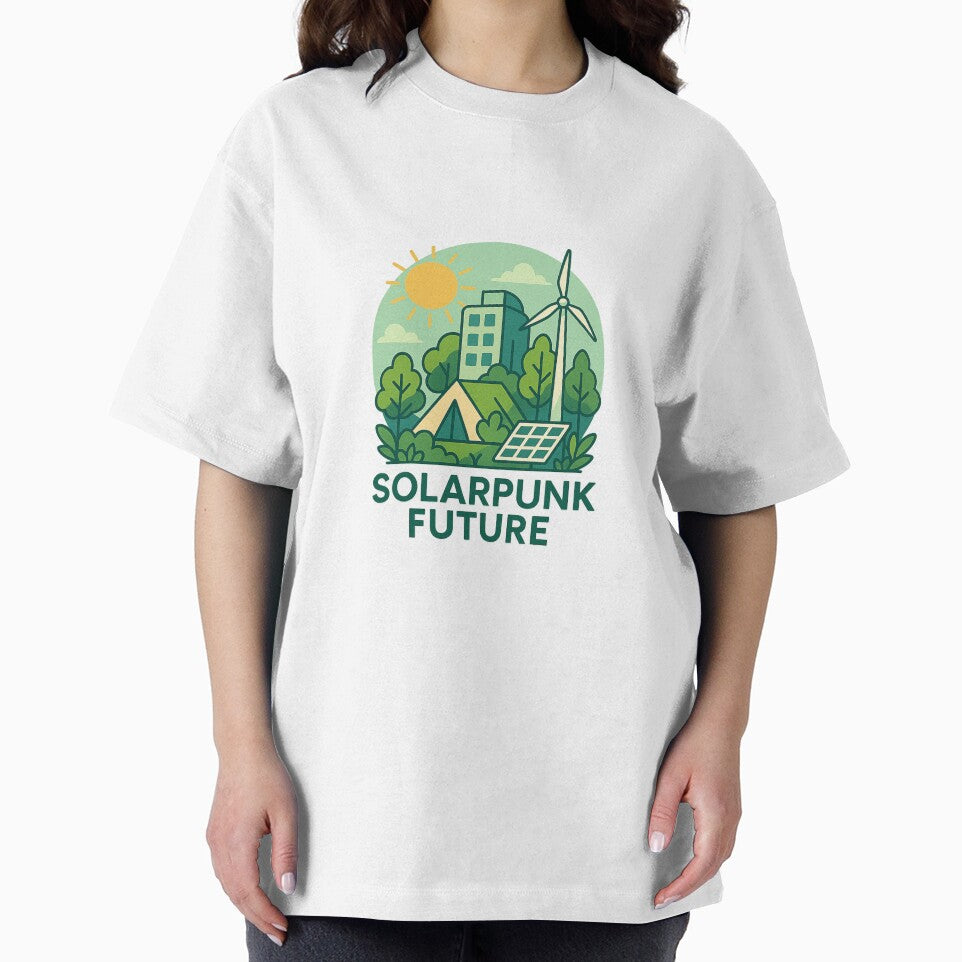 Solarpunk Future – Optimistic Eco Utopia Design with Green Energy by DJCApparel
