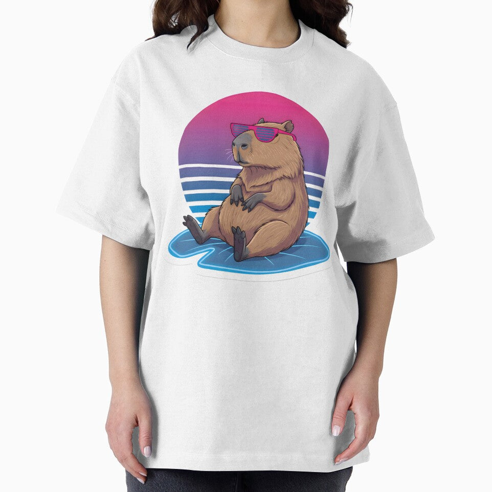 Vaporwave Capybara Cosmic Chill Retro 80s Neon Aesthetic Shutter Shades by StickyGuys