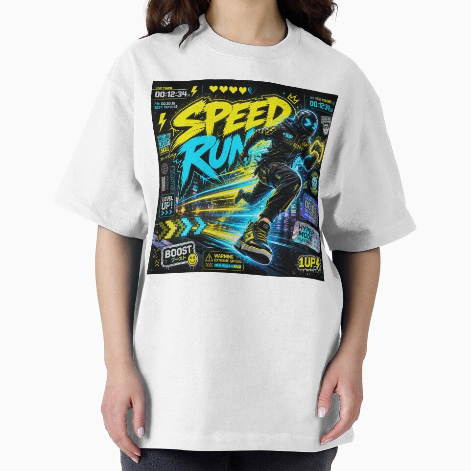 Speed Run Gamer Design | Neon Gaming Sticker for PC Gamers, Streamers & Esports Fans by Stylestickers55