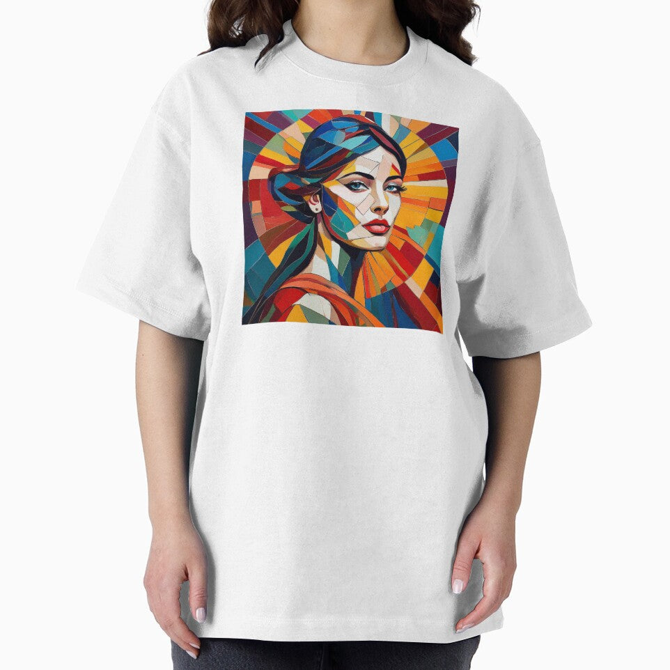 Colourful vibrant fractured cubism style portrait of a goddess by Boxing Kangaroo Retail Company