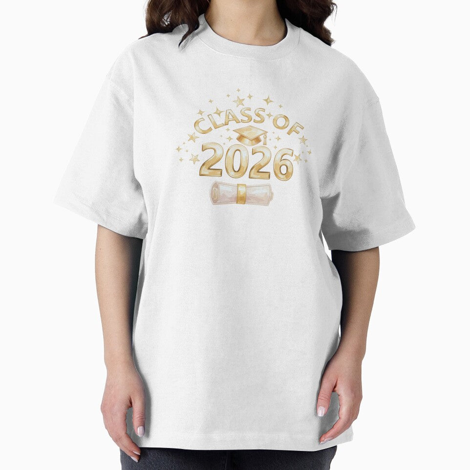 Class of 2026 Graduate with Gold Graduation Hat, Diploma & Stars by JeweledDesigns