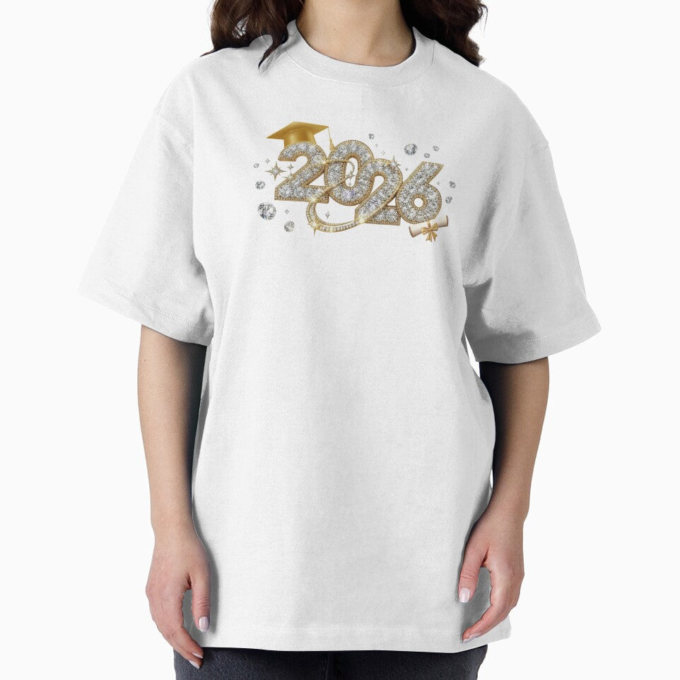 Graduate 2026 (Offset) with Diamond Embellishment, Stars & Gold Graduation Hat by JeweledDesigns