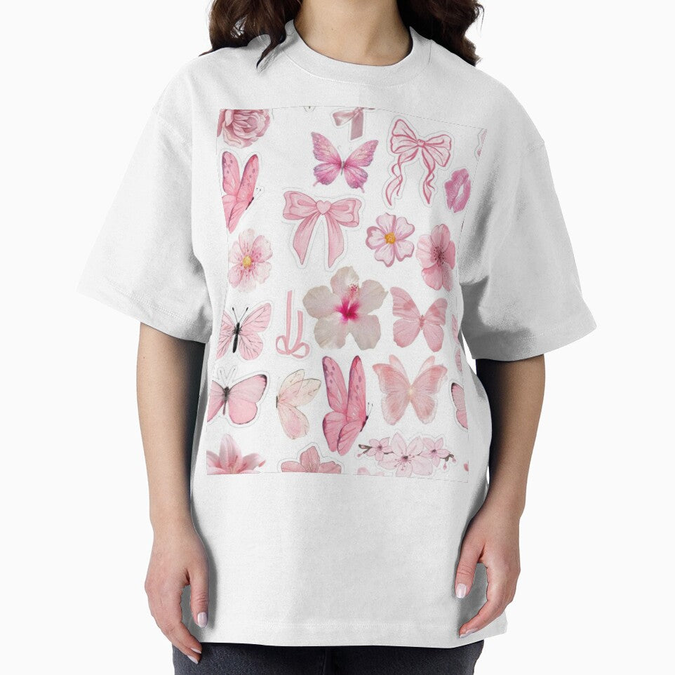 Pink Coquette Sticker Pack Aesthetic Butterfly and Flowers by Camistudios