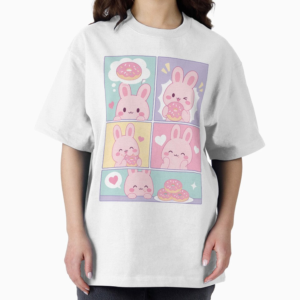 Kawaii Bunny Eating Donuts Pop Panels by Magmashup