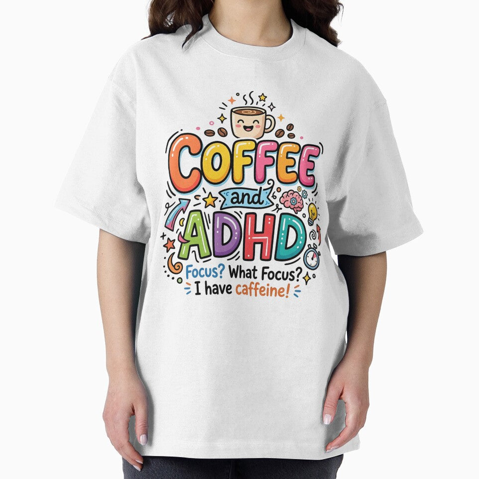 Powered by coffee and adhd funny quote by Marti’s Shop Corner