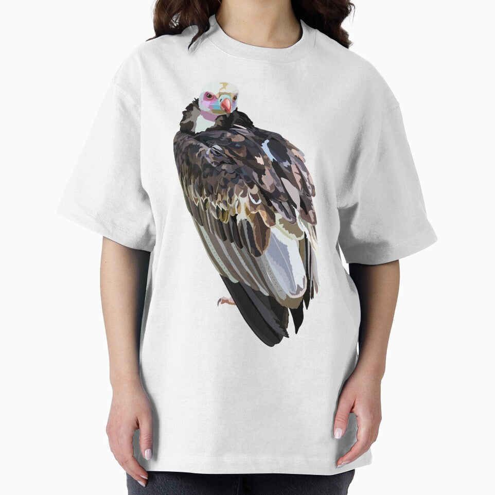 W is for White Headed Vulture, White-Headed Vulture Illustration – Striking African Scavenger Bird Wildlife Art by PrettylittlepastelUk