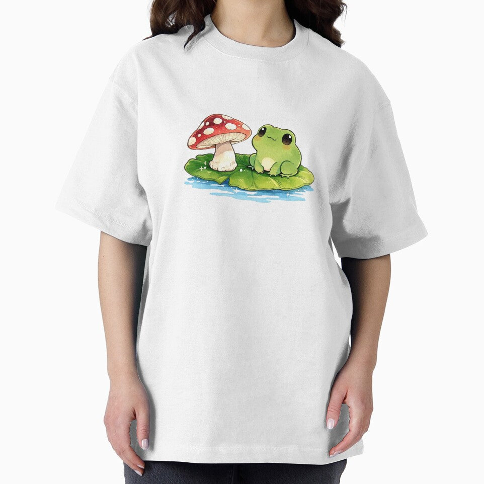 Frog And Mushroom On Lily Pad by jianina-alondra