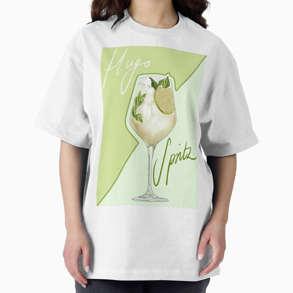 Green Hugo Spritz cocktail digital print by ArtByCharlie-