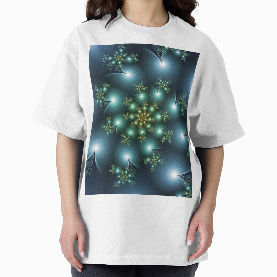 Glowing Teal Fractal Flower | Abstract Cosmic Digital Art by pinkal