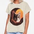 Cat Face Shirt Trippy Disco Rave Neon 80s Retro Kitten Tee by cgocgy