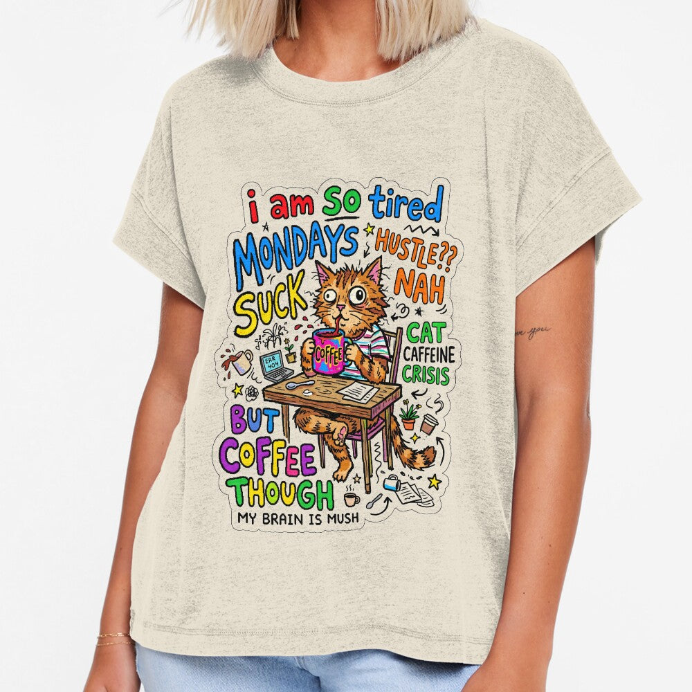 Monday Coffee Cat Chaos Gen Z Aesthetic Meme by ART ATTACK ZONE