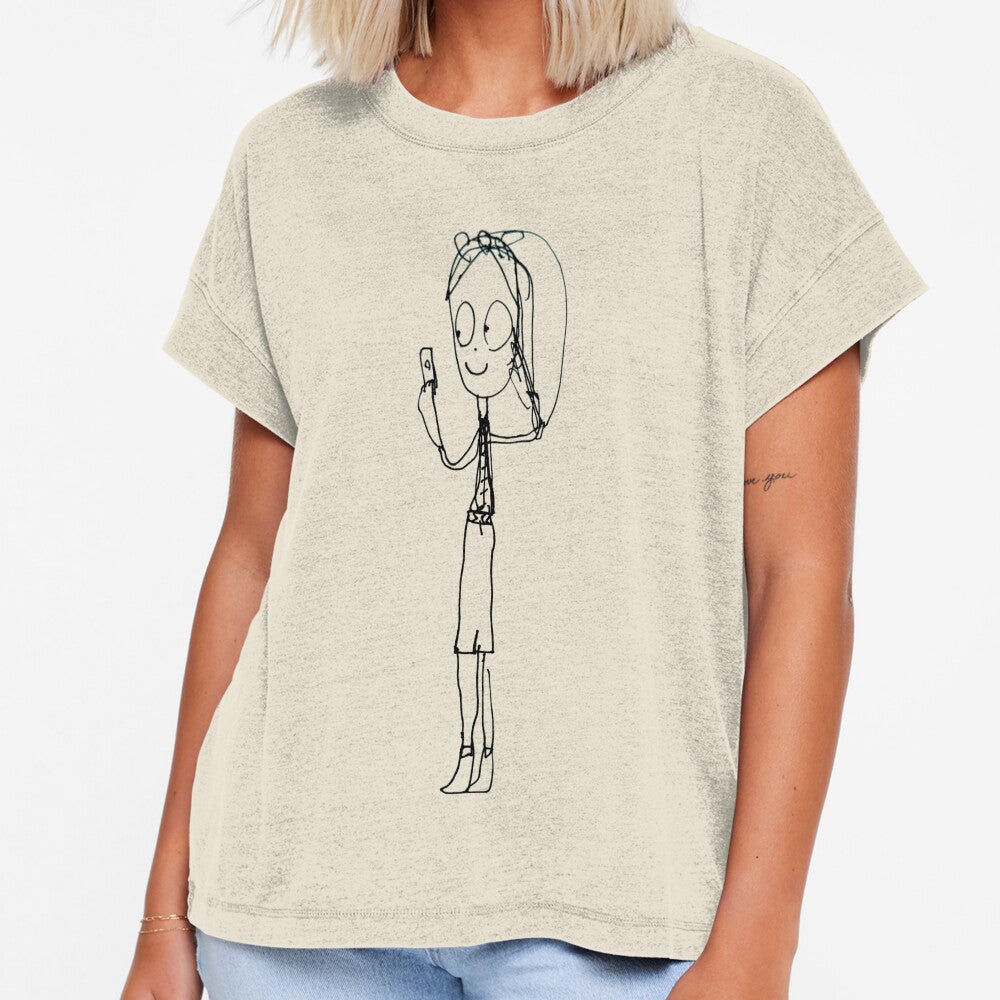 Cool Selfie Girl Cartoon Sketch by Happy-Kidoodles