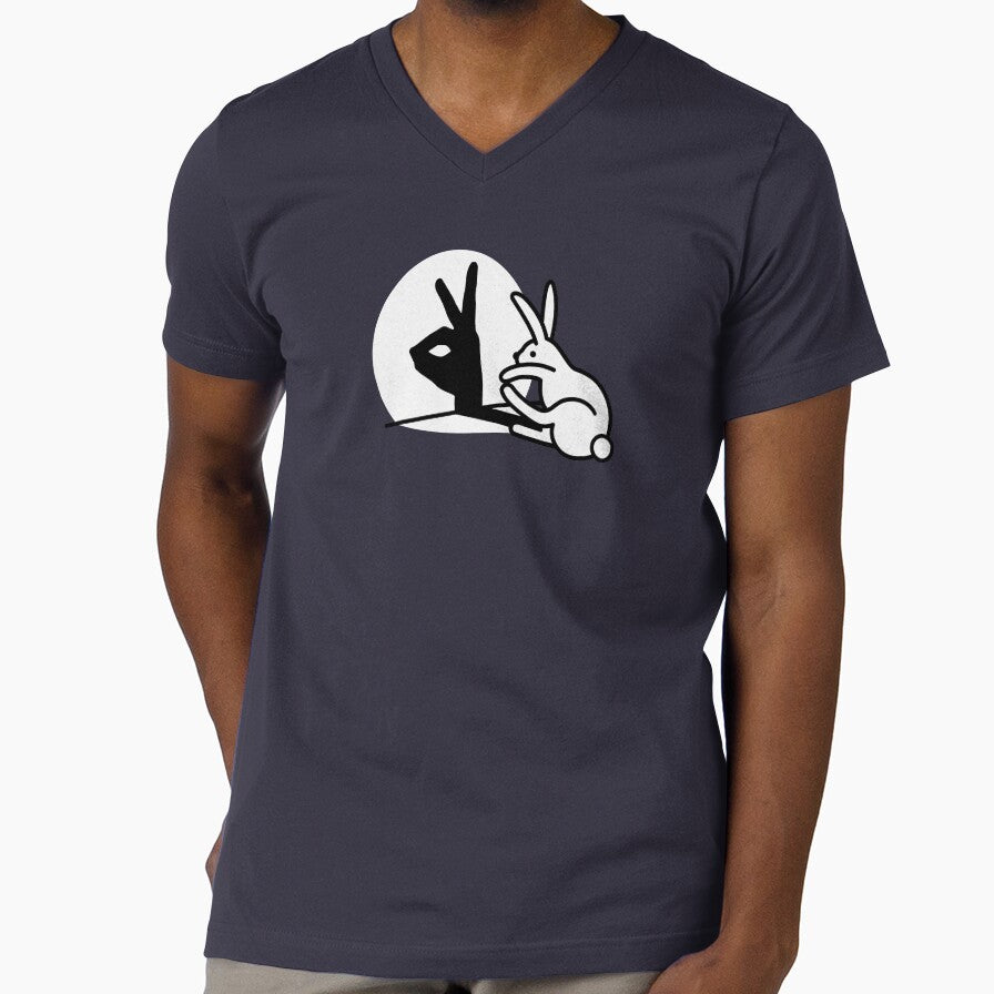 Funny Rabbit hand shadow puppets humor pop art by LaundryFactory