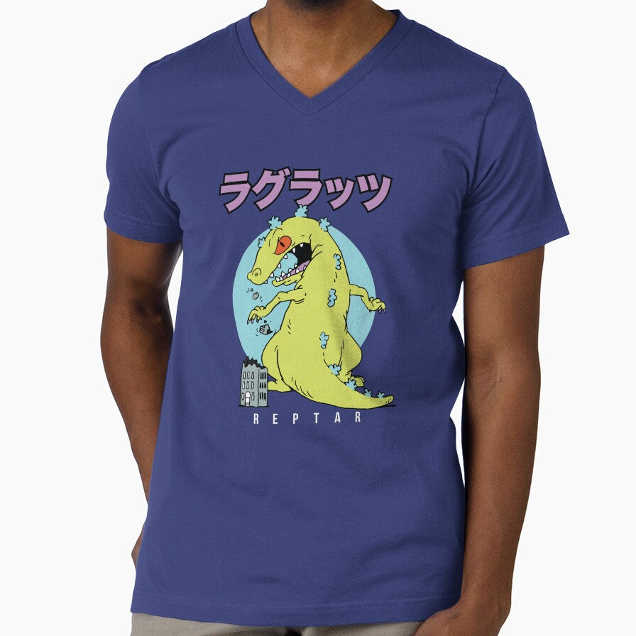Rugrats Iconic Famous Reptar Vintage Kanji Big Chest Logo by FifthSun