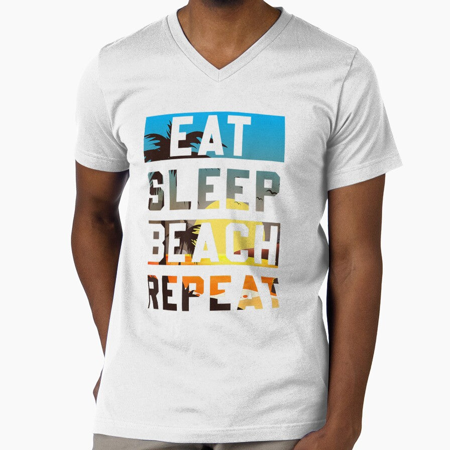 Eat Sleep Beach Repeat Summer Vacation Tropical Beach 2021 T-Shirt by BucheKiefer
