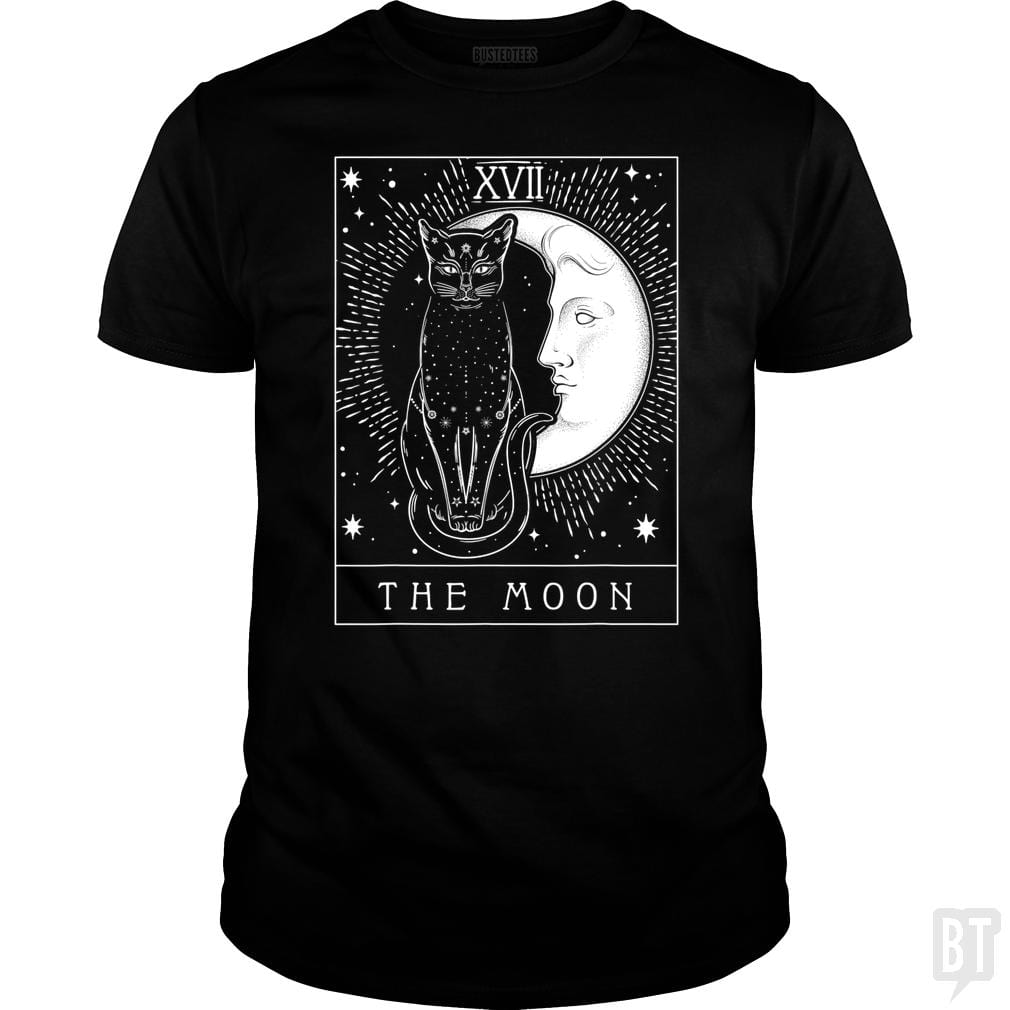 Tarot Card Crescent Moon And Cat Graphic