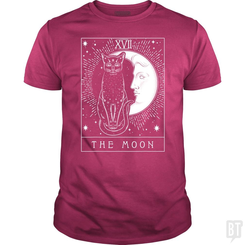 Tarot Card Crescent Moon And Cat Graphic