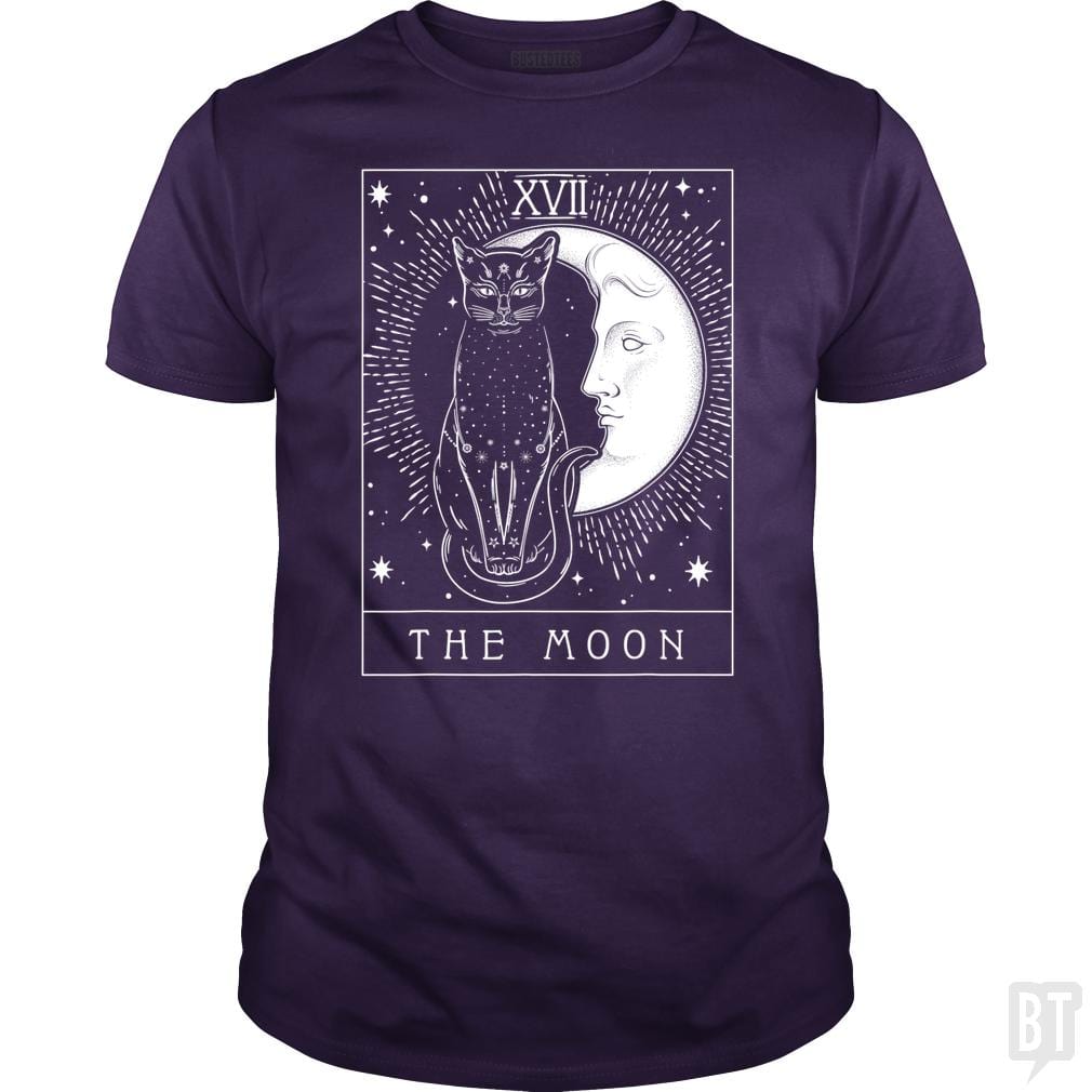 Tarot Card Crescent Moon And Cat Graphic