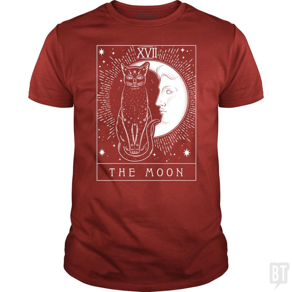 Tarot Card Crescent Moon And Cat Graphic