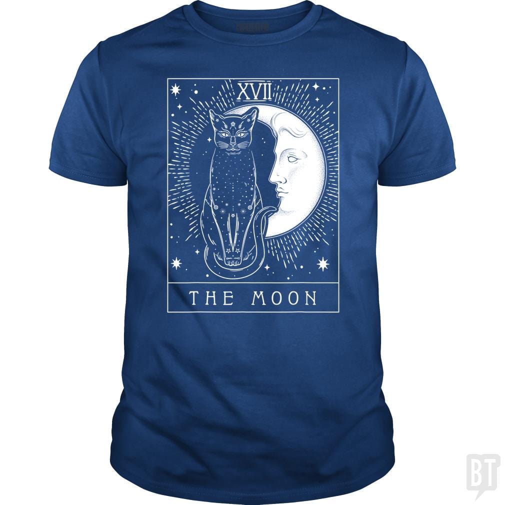 Tarot Card Crescent Moon And Cat Graphic