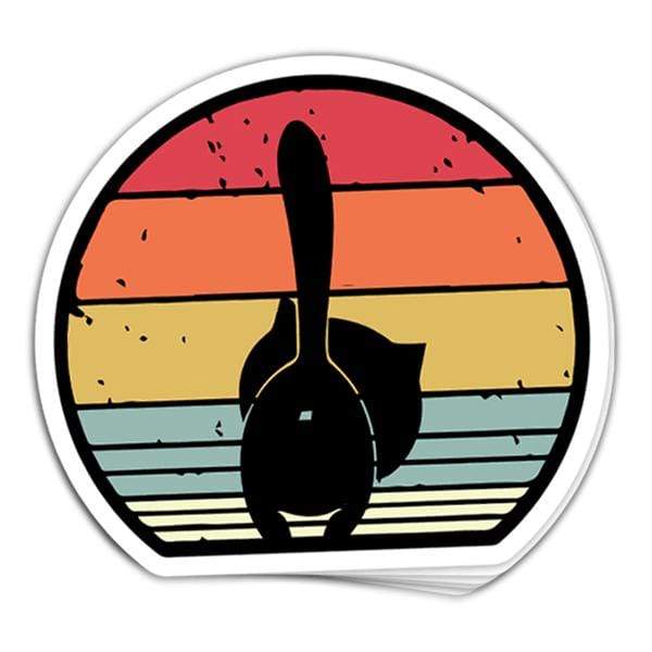 Cat Back Retro Vinyl Sticker