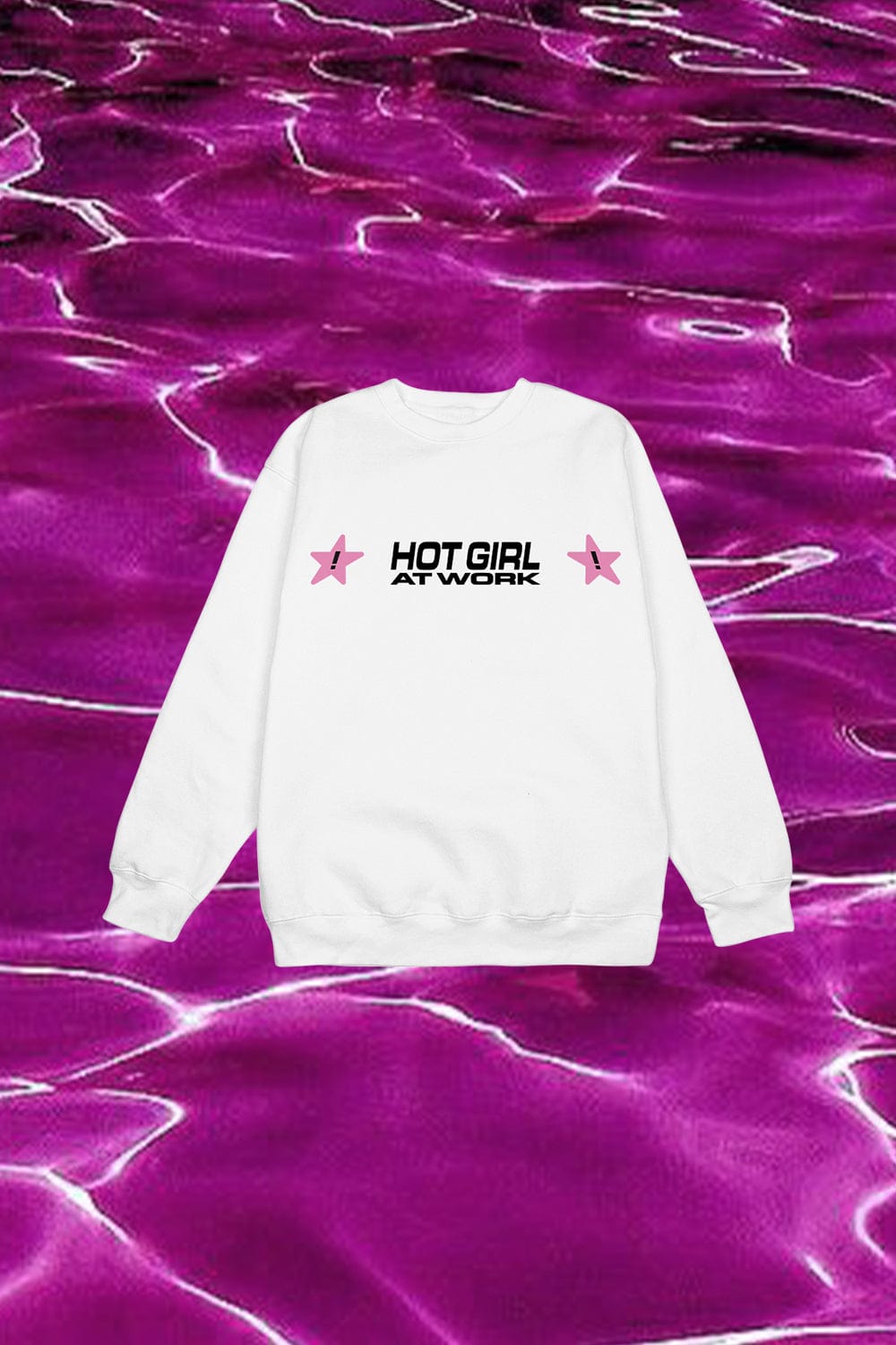 TaraYummy: Hot Girl at Work White Crewneck
