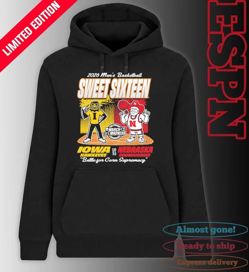 Nebraska Cornhuskers Vs Iowa Hawkeyes Mascot 2026 NCAA Men’s Basketball Sweet 16 Shirt