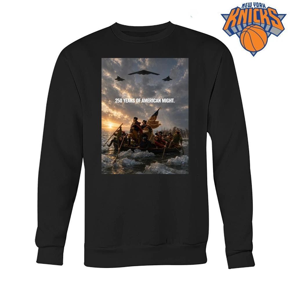 George Washington Crossing Delaware 250 Years of American Might Jet Fighter shirt