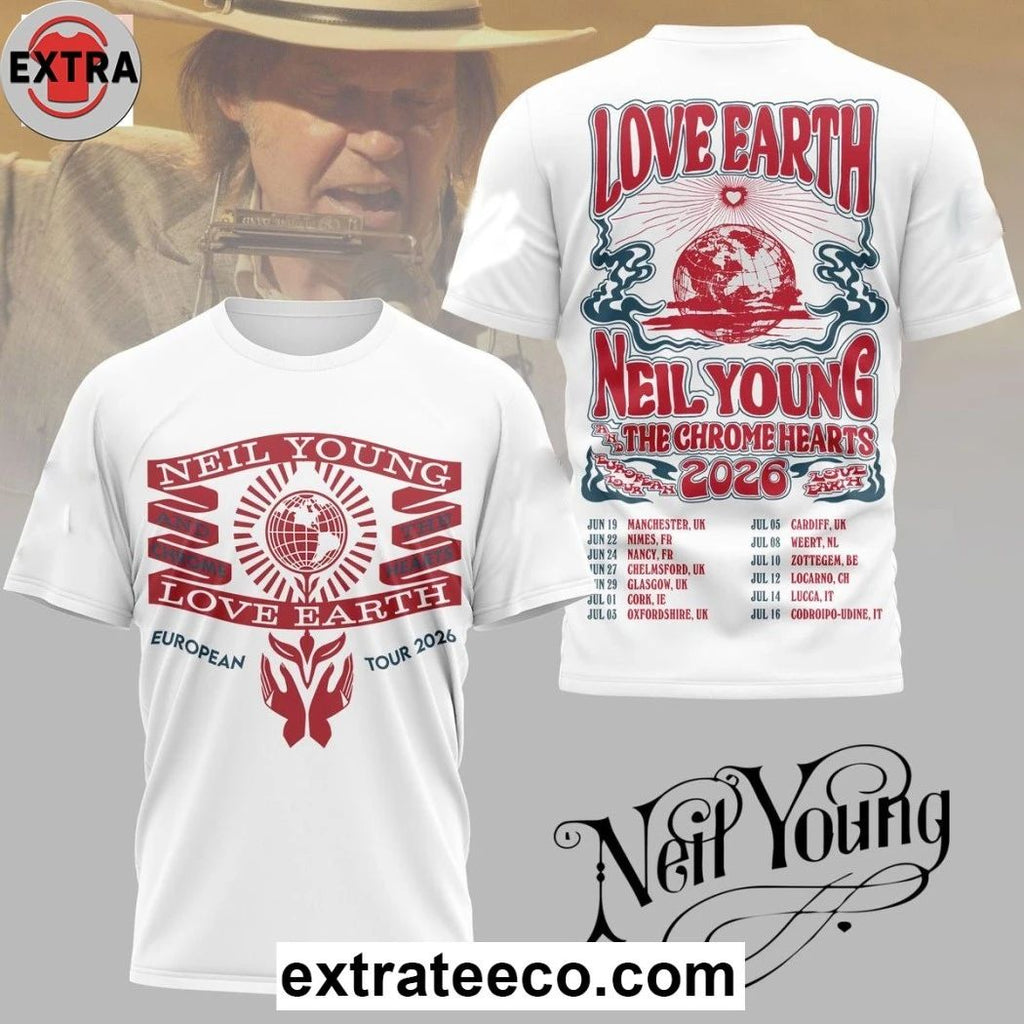 Neil Young Love Earth The Chrome Hearts T-Shirt