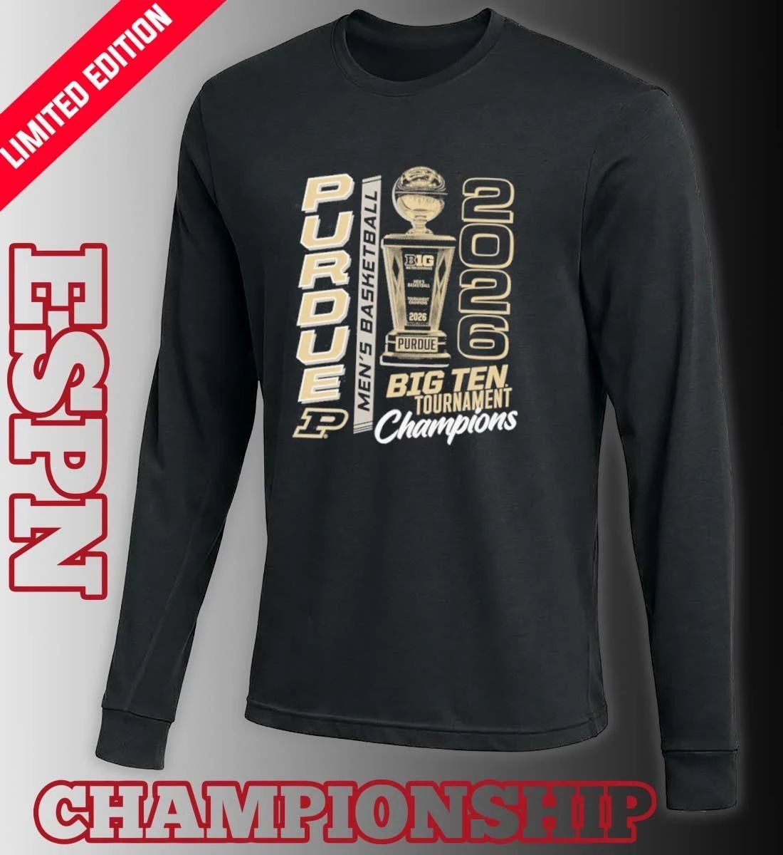 Purdue Men’s Basketball 2026 Big Ten Tournament Champions Trophy Shirt