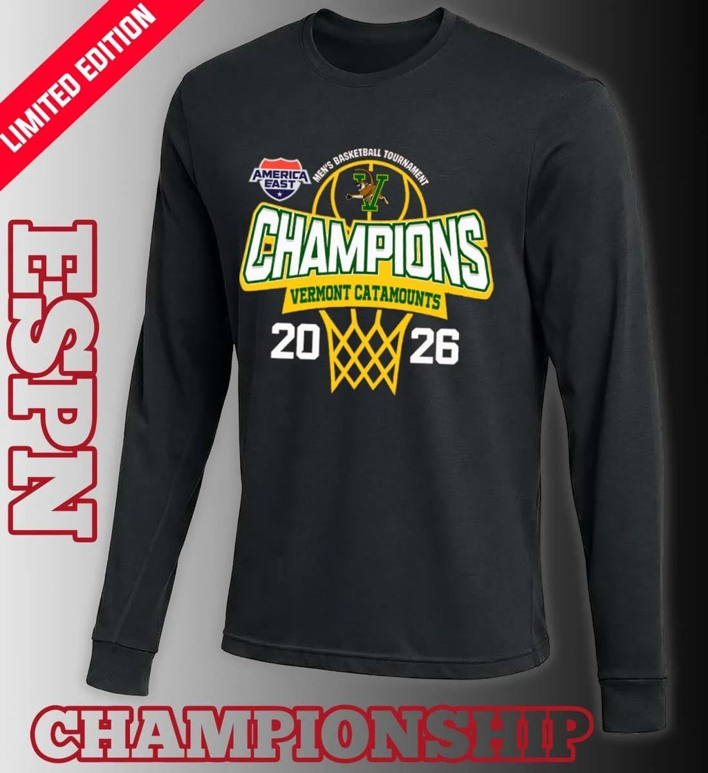 America East Conference Men’s Basketball Tournament 2026 Champions Vermont Catamounts T-Shirt