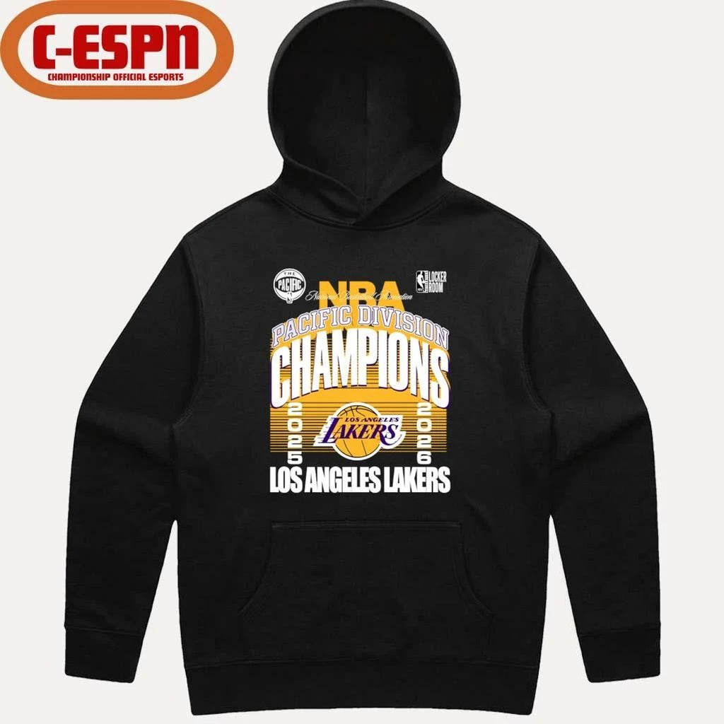 Los Angeles Lakers 2026 NBA Pacific Division Champions Locker Room T-Shirt