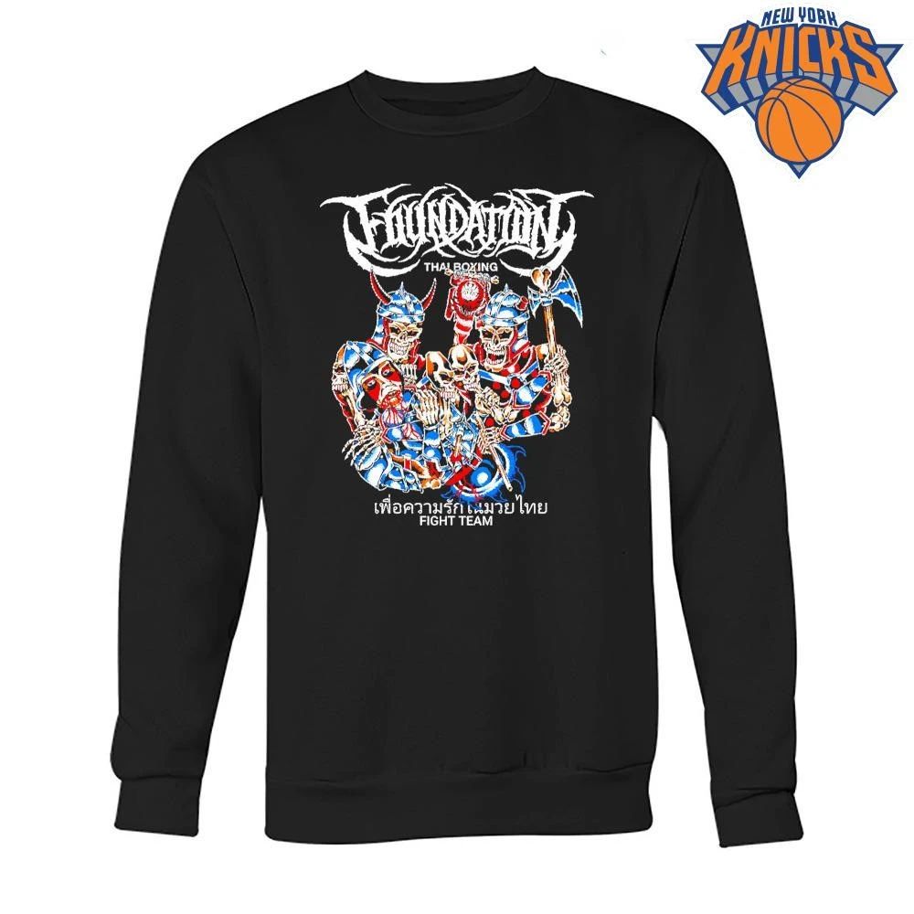 Foundation Thai Boxing Fight Team Skeleton Skull Hardcore Metal Band Shirt