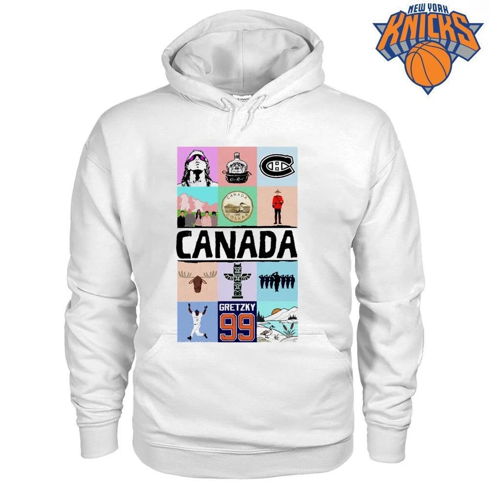 Canada Flag Pop Art Collage Gretzky 99 Mountie Loonie Dollar Heritage Shirt