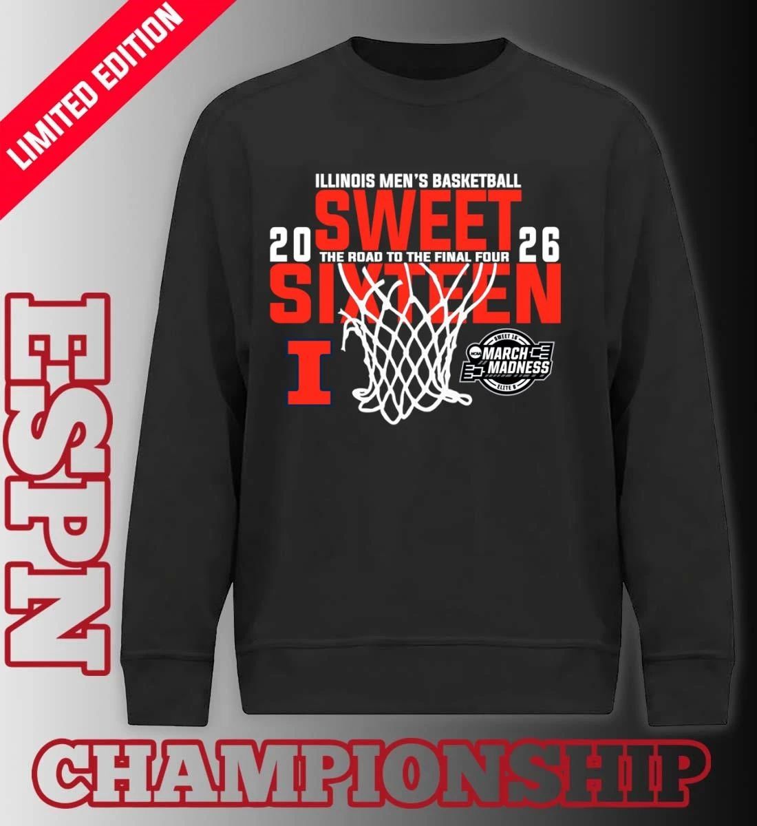 Illinois Men’s Basketball 2026 Sweet Sixteen The Road To The Final Four Shirt