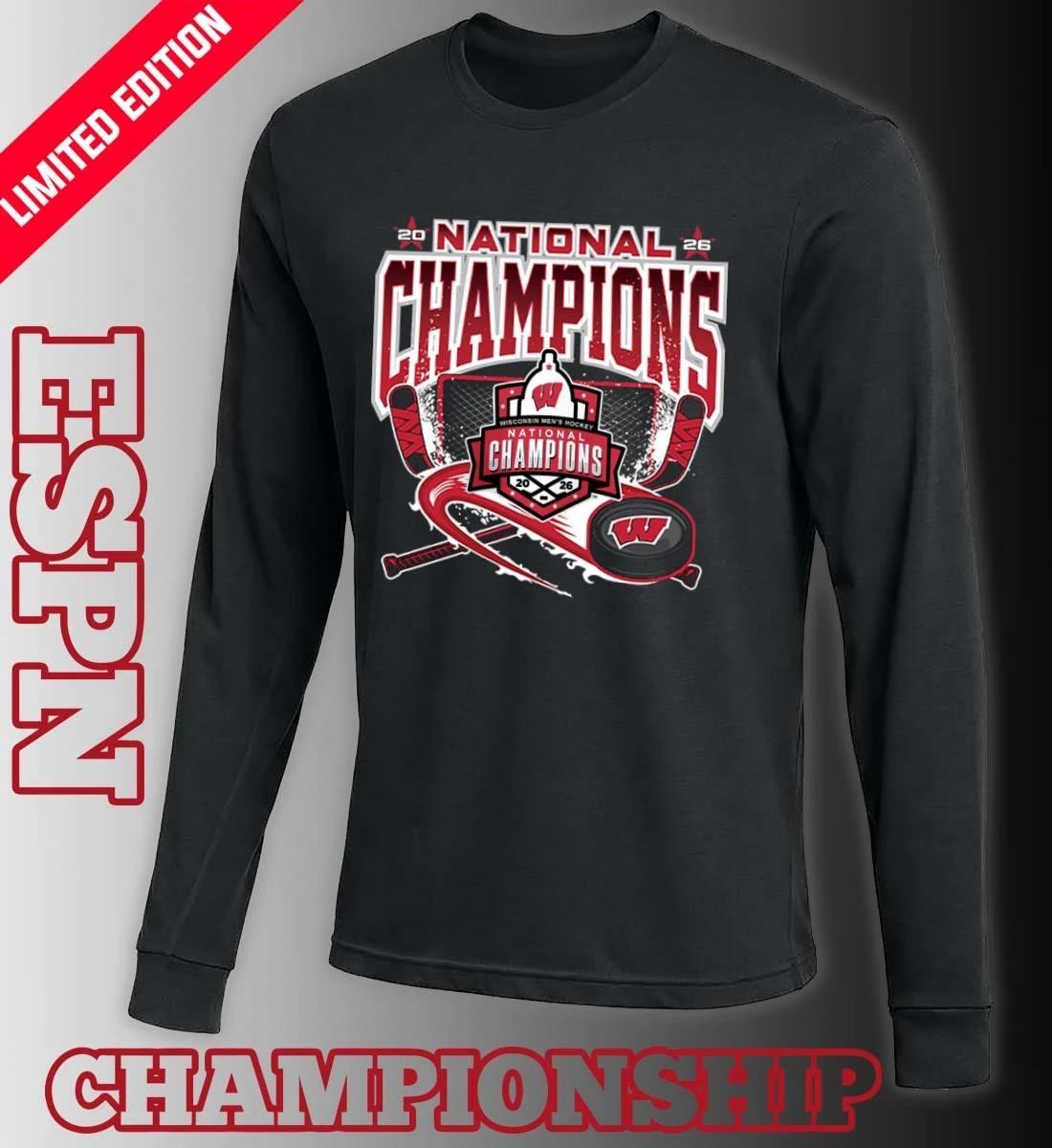 Wisconsin Men’s Ice Hockey NCAA National Champions Vintage Shirt