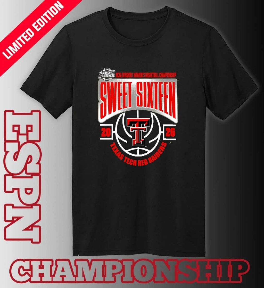 Texas Tech Red Raiders Sweet 16 NCAA DI Women’s Basketball Tournament March Madness 2026 T-Shirt